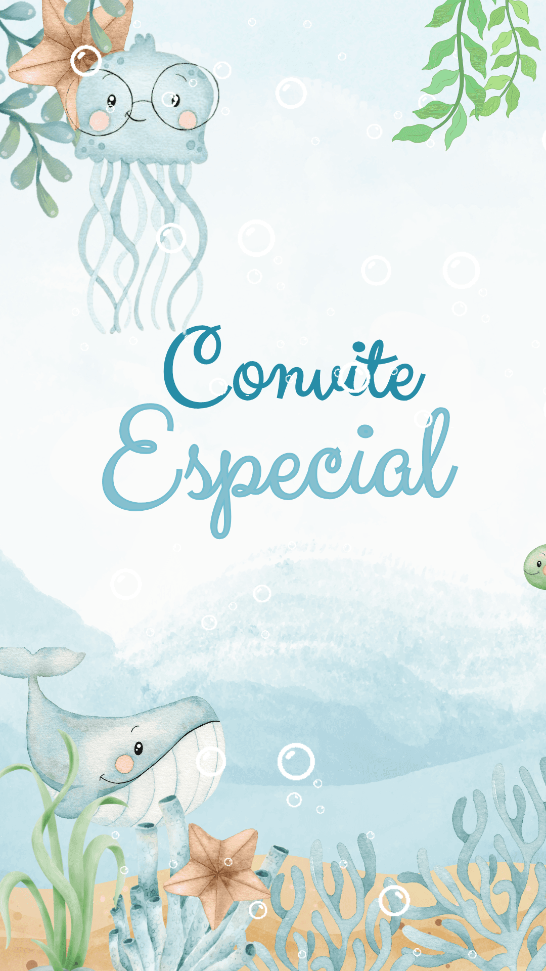 Convite Fundo do Mar Menino