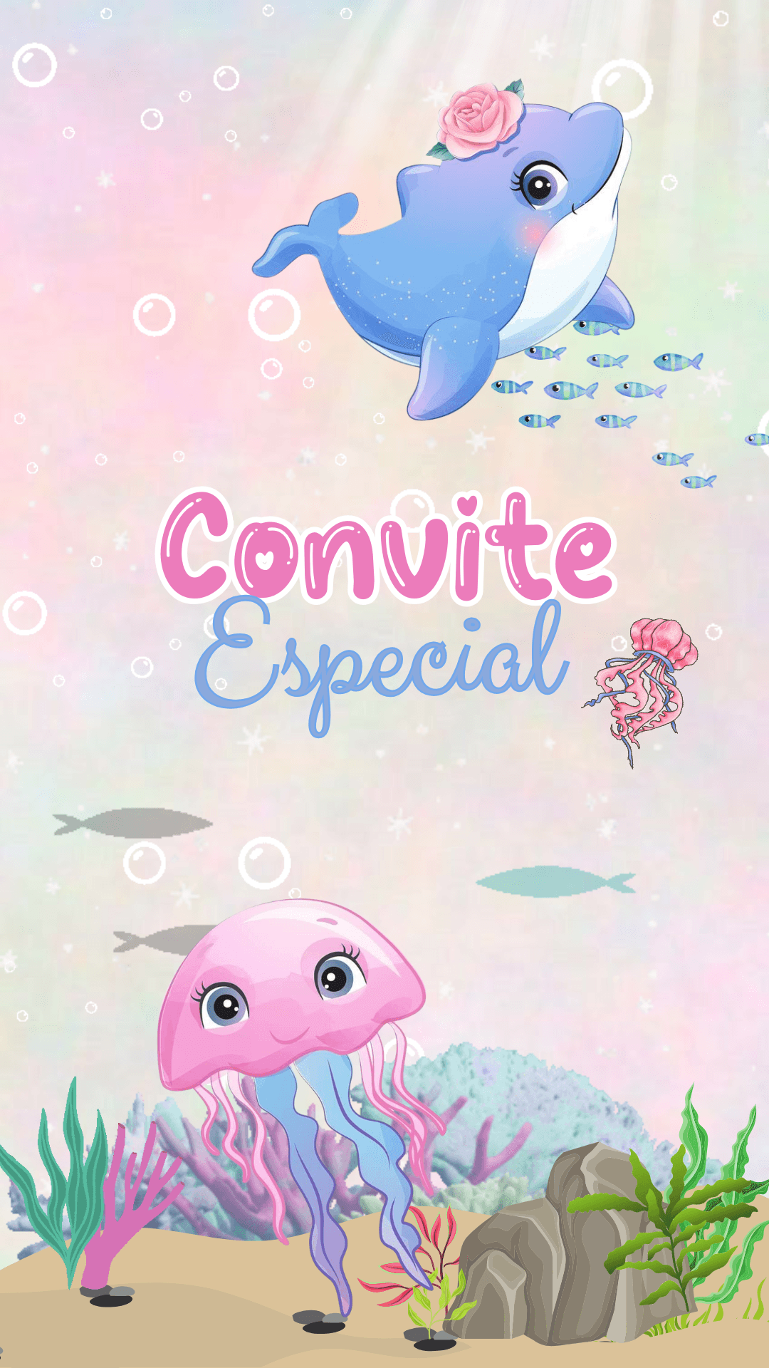 Convite Fundo do Mar Menina